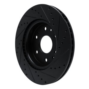Chevrolet Colorado Brake Rotor (1) - Front Left - R1 Concepts - Drilled & Slotted - Black - `23-`25